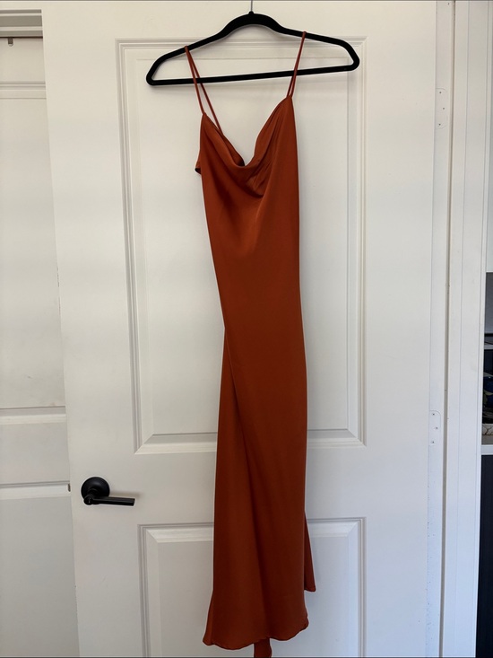 Astr Dresses & Skirts - Astr Rust Slip Cowl Neck Maxi Dress